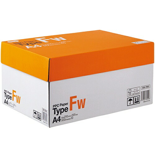 【法人様送り限定価格】コピー用紙 特選普通紙 PPC Paper Type FW A4 1箱(5000枚:500枚x10冊) | 3267950