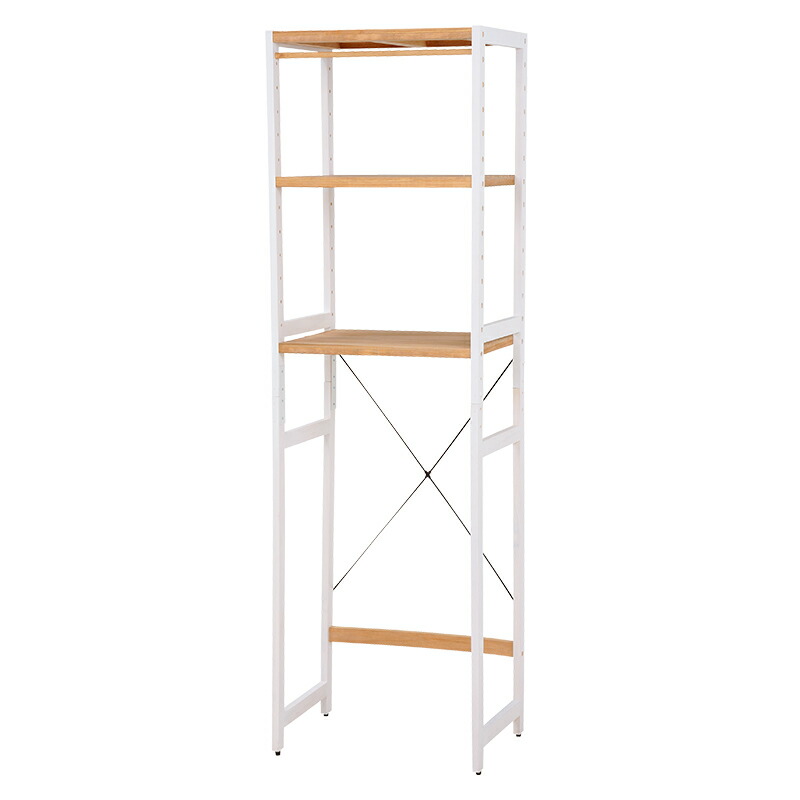 冷蔵庫ラック MCC-5047NWS (約)幅59×奥行40×高さ185cm ■ナチュラル ホワイトウォッシュ | 家具 おしゃれ インテリア キッチン 台所