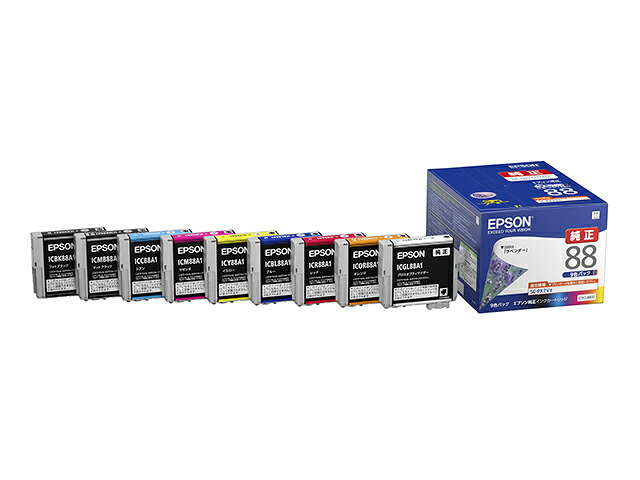 エプソン 文句無しインキ 集積回路9CL88A1 9色容器に並べる ｜ EPSON パソコン・周辺機器-プリンター・FAX用インク
