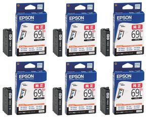 エプソン 純正インク ICBK69L ブラック 増量タイプ 6本セット | PX-535F PX-505F PX-105 EPSON えぷそん インク 純正 プリンター セット SET 新品 インクジェット 黒｜ピカットマート