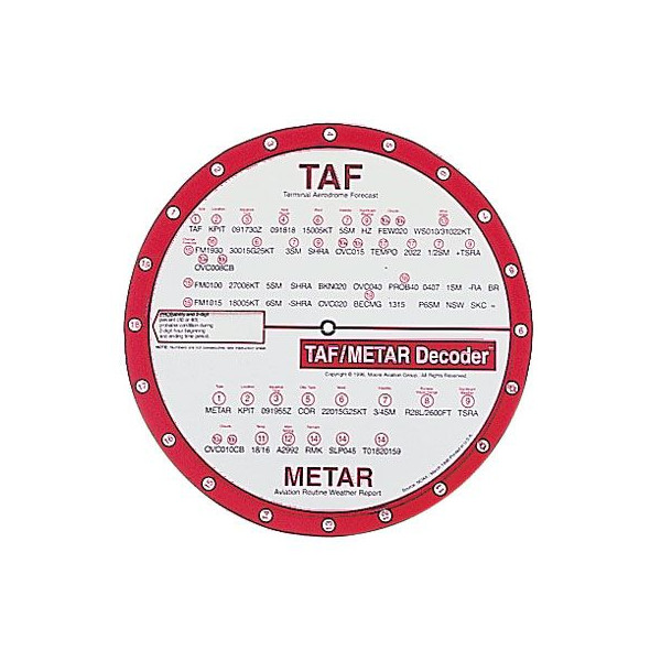 Taf Metar Ruler 【楽天市場】TAF/METAR Decoder (8 in. dia.):パイロットハウスエフエスシーマ