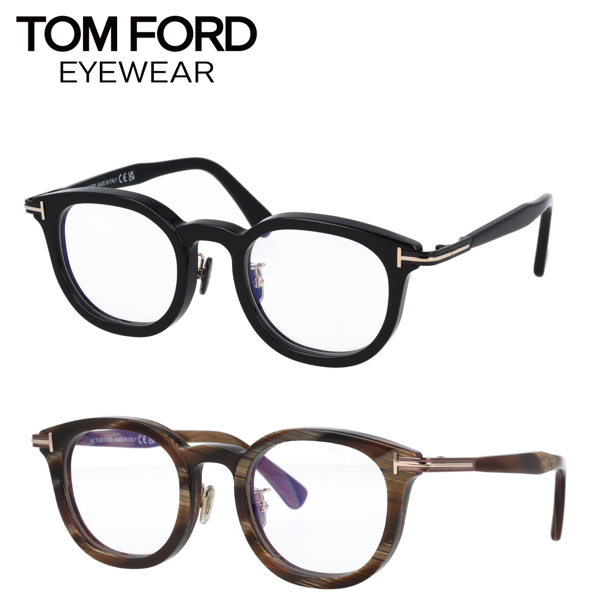 TOM FORD トムジェラルド・r・フォード 眼鏡 豆の町型 ブルーライトカット アジアン相応う FT6009-D-B/V (TF6009-D-B) 062 001 メガネ 黒いこと 赤銅色 デミ赤銅色 べっ甲 【外国で定め事品】