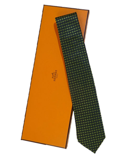 楽天市場】エルメス HERMES ネクタイ H織りタイ 7cm シルク マリン