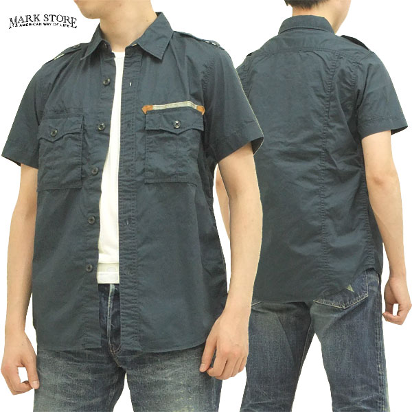 楽天市場 マークストア サファリシャツ Mark Store メンズ 半袖シャツ 8001 紺 新品 パインアベニュー洋品店