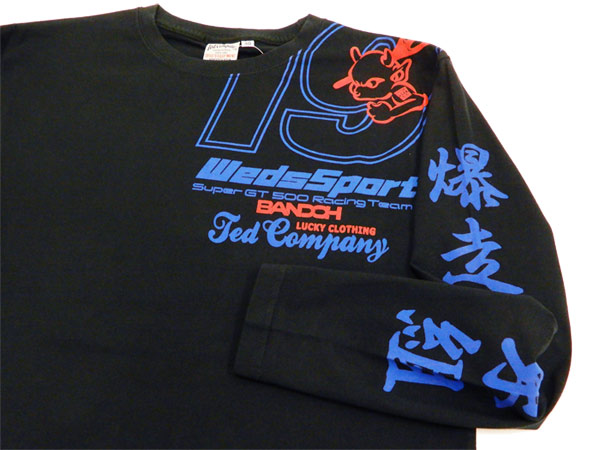 カミナリ テッドマン コラボ 長袖Tシャツ ウェッズスポーツ メンズ TEDMANS KAMINARI WedsSport BANDOH wedslst-200 プリント