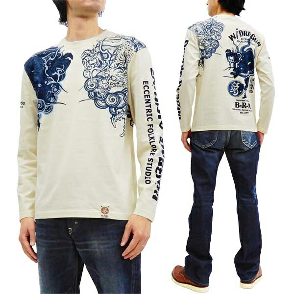 爆烈爛漫娘 長袖tシャツ Rmlt 305 双龍 エフ商会 メンズ 和柄 ロンtee オフ白 新品 安い割引