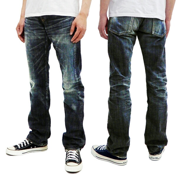 エターナル デニム 52291 ETERNAL ローライズ か細い相応う 引っ切りない メンズ 14.3 Oz. ビンテージ工業 ジーンズズボン下 ダークインディゴ 新品