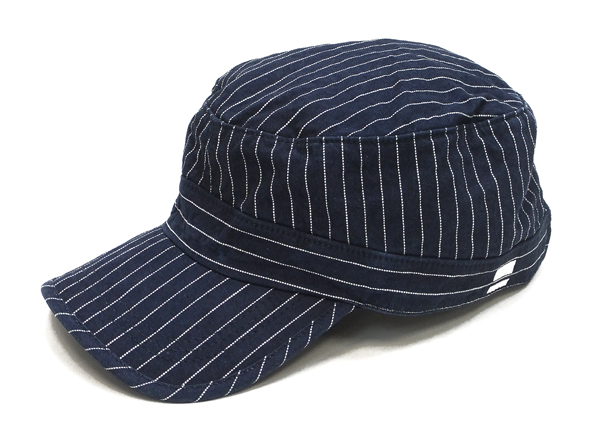 Pherrow's Workman Cap Men's Indigo Wabash Stripe Adjustable Working Hat  PWCC1-W