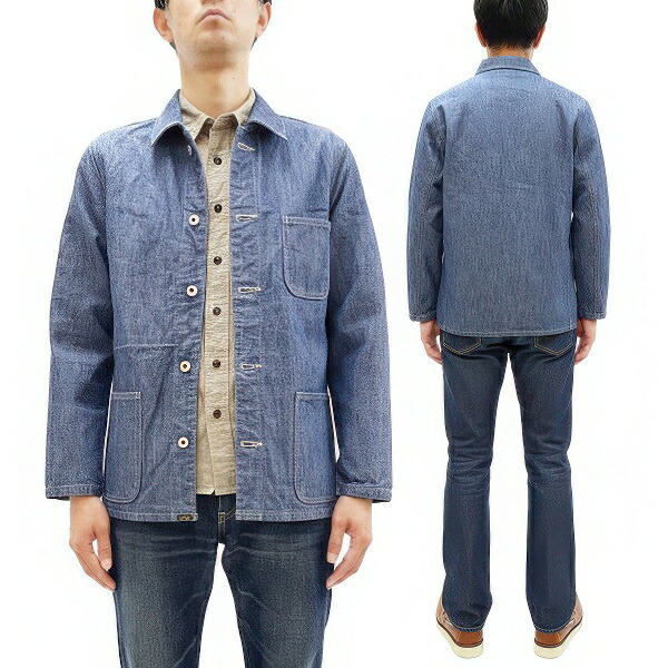 鬼デニム カバーオール ブルーシャンブレー ジャケット ONI-03501-SHVCH メンズ 13oz ヘビーシャンブレー生地 ワークジャケット ワークコート ワンウォッシュ済み ONI Denim 新品