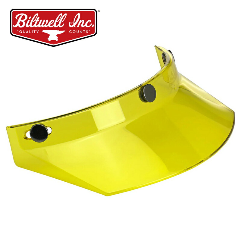 【楽天市場】ビルトウェル モト 3スナップバイザー イエロー Biltwell MOTO 3SNAP VISOR YELLOW：ハーレー