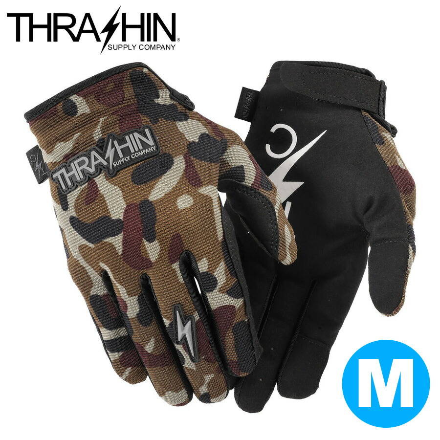 スラッシンサプライ■ステルスグローブ カモ 【Mサイズ】 Thrashin Supply Camo - Stealth｜ハーレーパーツのパインバレー