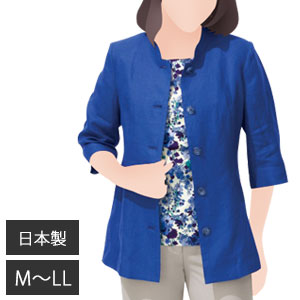 【即出荷】【送料無料】　麻100％七分袖ジャケット　【さらっとした着心地 レディース用ジャケット】###2108｜パインバリュー店
