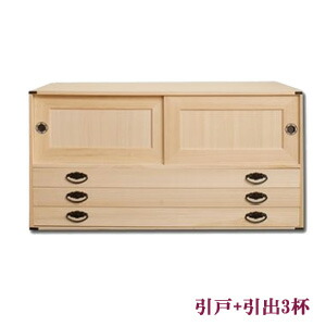 ≪送料無料≫桐開き+3段引出 HI-0026