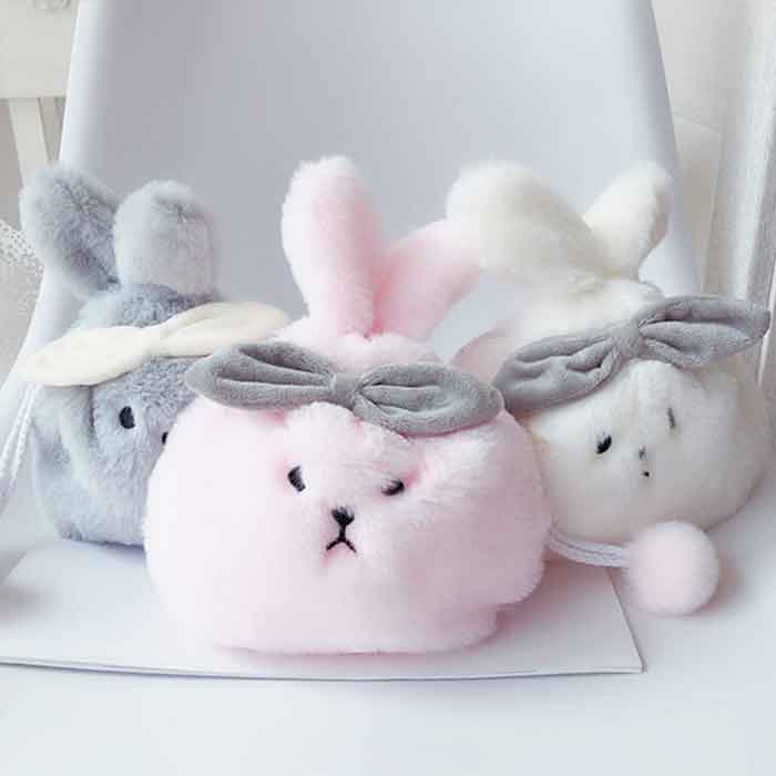 楽天市場 あす楽 当日出荷 韓国 ポーチ 巾着 巾着袋 小 女の子 大人 おしゃれ 無地 もふもふ 高校生 学生 小学生 中学生 キッズ レディース うさぎ 小物入れ 袋 大容量 かわいい 可愛い 雑貨 韓国雑貨のpinkcarrot