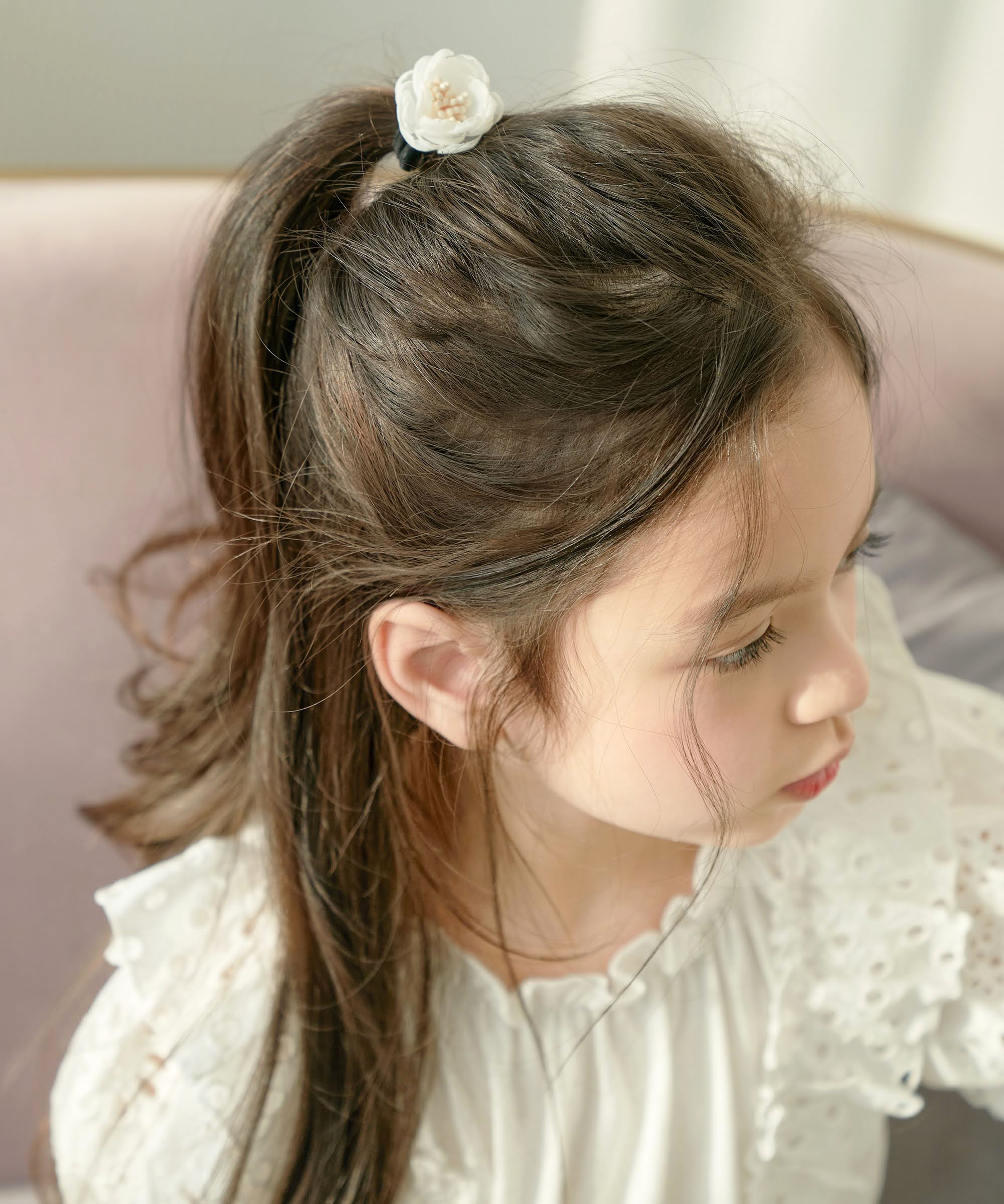 子供服rora ベンジー フラワー 女の子 キッズ 髪 かわいい パステルカラー ヘアアクセサリー ヘアゴム 飾り ブランド 留め お花 子供