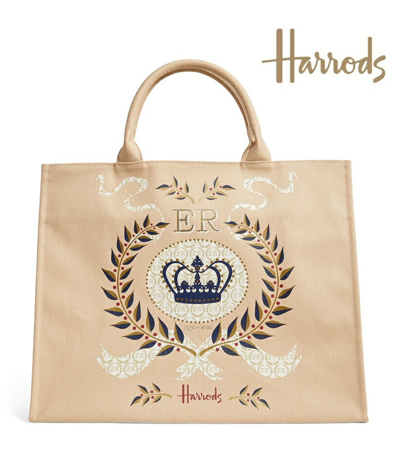 未使用】Harrods ジュート トートバック 麻 本店限定 - メルカリ