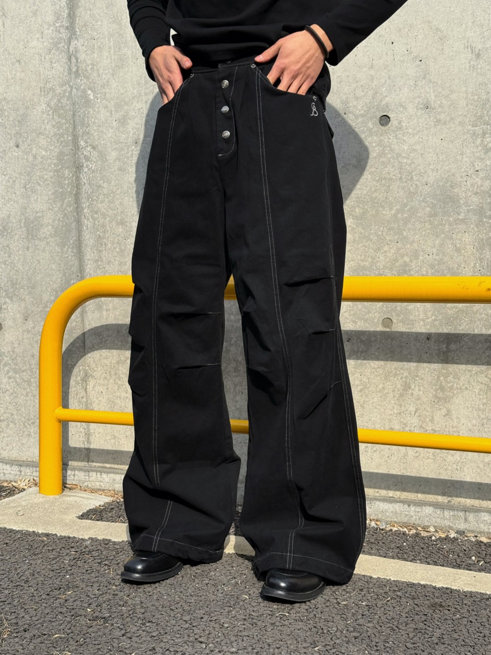 Excellent style日本原単亜米利加高街ゆるい広脚デニム男歳月新モップ直筒工装風ズボン