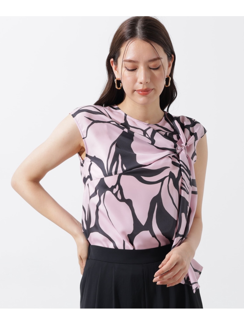 【SALE／30%OFF】アートフラワープリントブラウス PINKY&DIANNE ピンキー アンド ダイアン トップス シャツ・ブラウス ホワイト ピンク【RBA_E】【送料無料】[ Fashion]