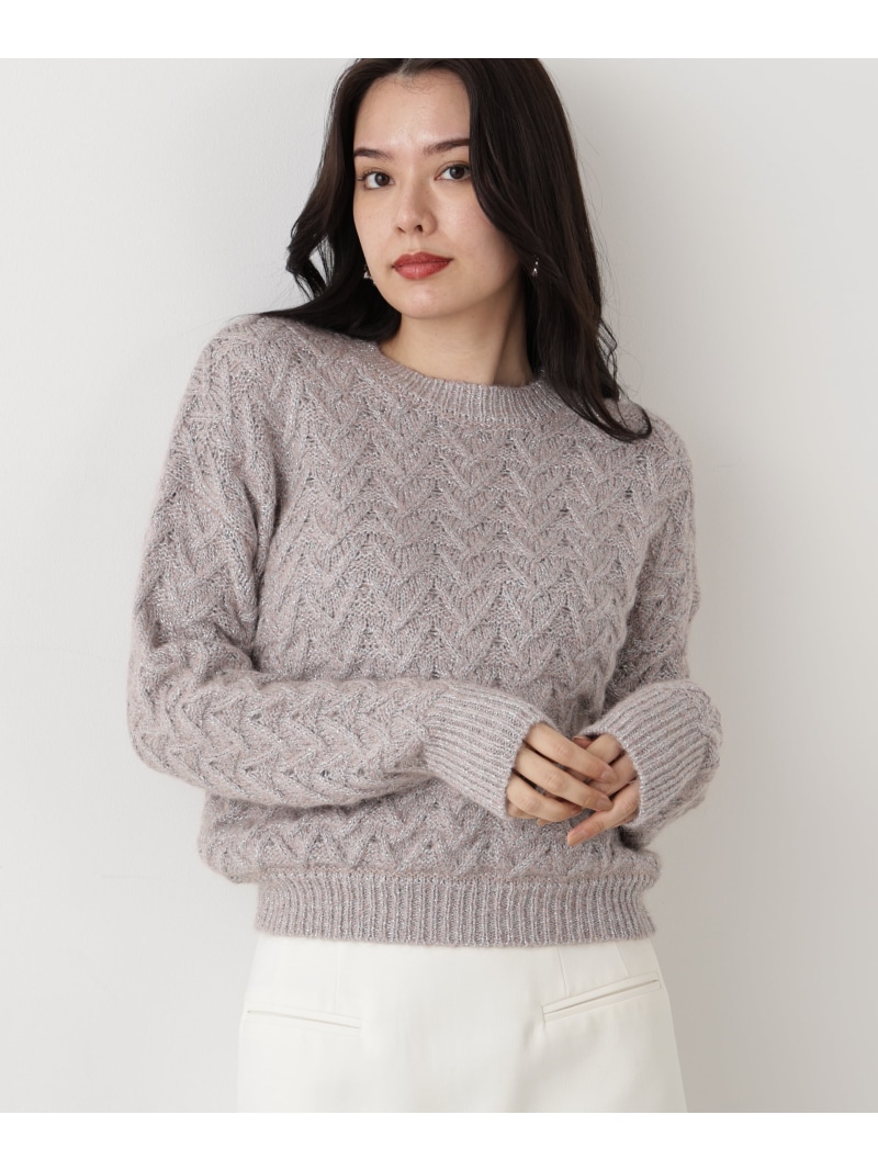【SALE／57%OFF】◆ラメケーブルニットプルオーバー PINKY\u0026DIANNE ピン手当たり アンド ダイアン トップス 編み物 さくら色 しろがね色【RBA_E】【貨物輸送無料】[ Fashion]