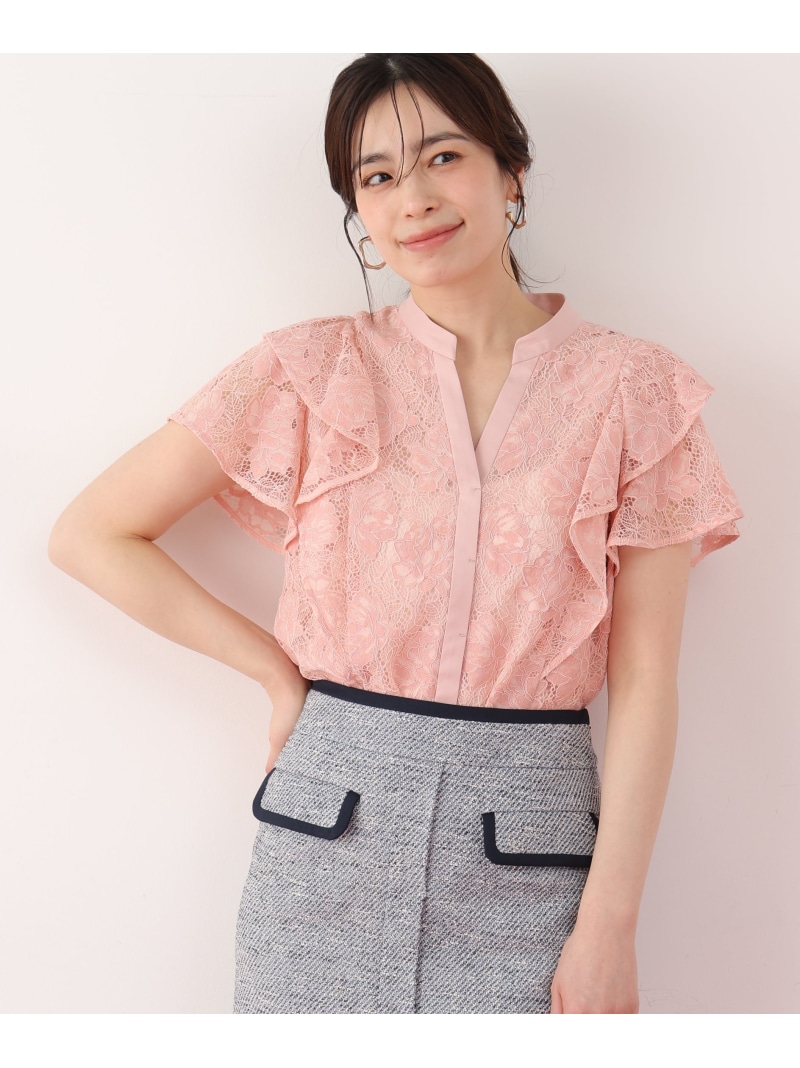 【SALE／30%OFF】フラワーレースコンビブラウス PINKY&DIANNE ピンキー アンド ダイアン トップス シャツ・ブラウス ブルー ホワイト ピンク【RBA_E】【送料無料】[ Fashion]｜PINKY ＆ DIANNE