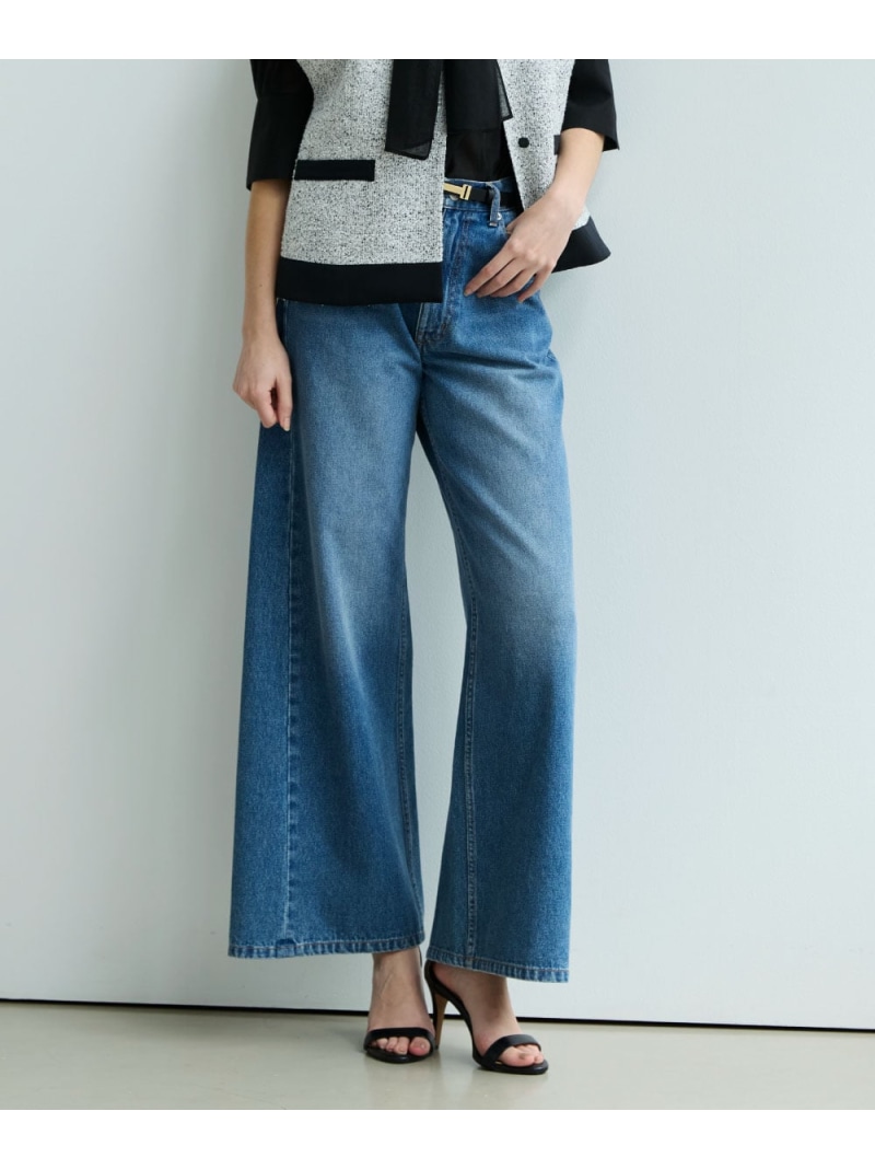 バギーデニムパンツ PINKY&DIANNE ピンキー アンド ダイアン パンツ その他のパンツ ホワイト ブルー【送料無料】[ Fashion]