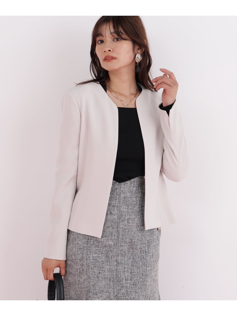 【SALE／30%OFF】キーネックペプラムジャケット PINKY\u0026DIANNE ピンキー アンド ダイアン ジャケット・アウター テーラードジャケット・ブレザー ベージュ ネイビー【RBA_E】【送料無料】[ Fashion]