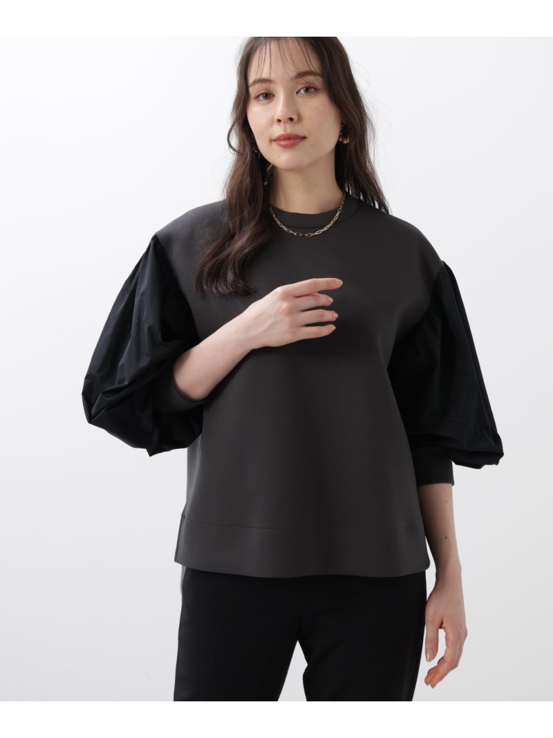 【SALE／50%OFF】◆タフタスリーブダンボールトップス PINKY&DIANNE ピンキー アンド ダイアン トップス シャツ・ブラウス グレー ブラック【RBA_E】【送料無料】[ Fashion]