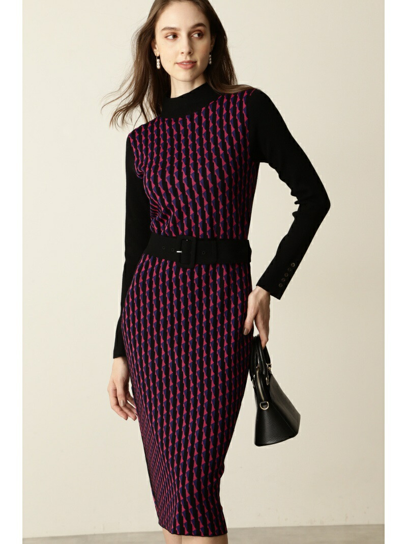 ジオメトリックジャカードニットワンピース Pinky Dianne ピンキー アンド ダイアン ワンピース ニットワンピース ブルー 送料無料 Rakuten Fashion Fitzfishponds Com