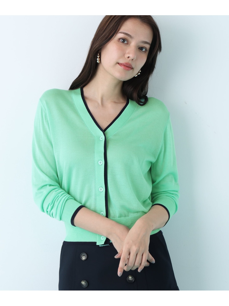 【SALE／30%OFF】Vネックパレットニットカーディガン PINKY&DIANNE ピンキー アンド ダイアン トップス カーディガン ピンク ネイビー【RBA_E】【送料無料】[ Fashion]｜PINKY ＆ DIANNE