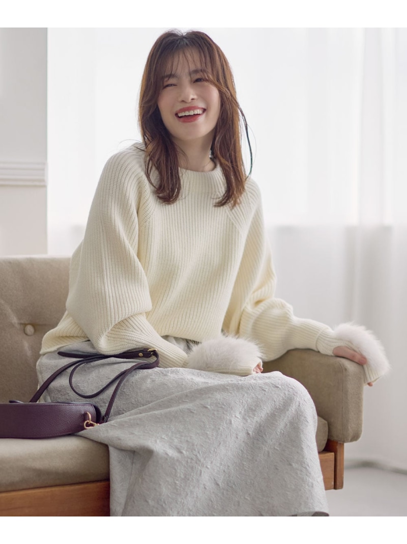 【SALE／40%OFF】◆毛革地球儀付き添い人畦編み物ティーシャツ PINKY\u0026DIANNE ピン仄めかし アンド ダイアン トップス 編み物 サクラ色 黒いこと 白いこと【RBA_E】【貨物輸送無料】[ Fashion] トップス-ニット・セーター-セーター
