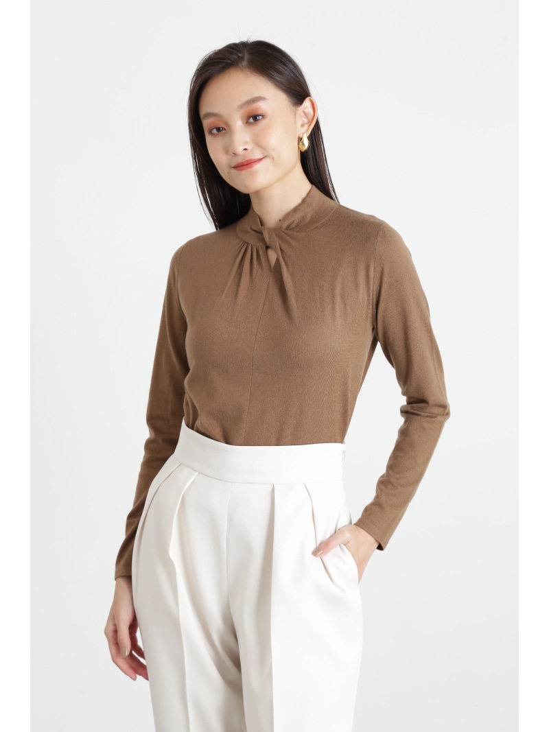 【SALE／30%OFF】◆タックネックニットプルオーバー PINKY&DIANNE ピンキー アンド ダイアン トップス ニット ネイビー パープル ブラウン【RBA_E】【送料無料】[ Fashion]