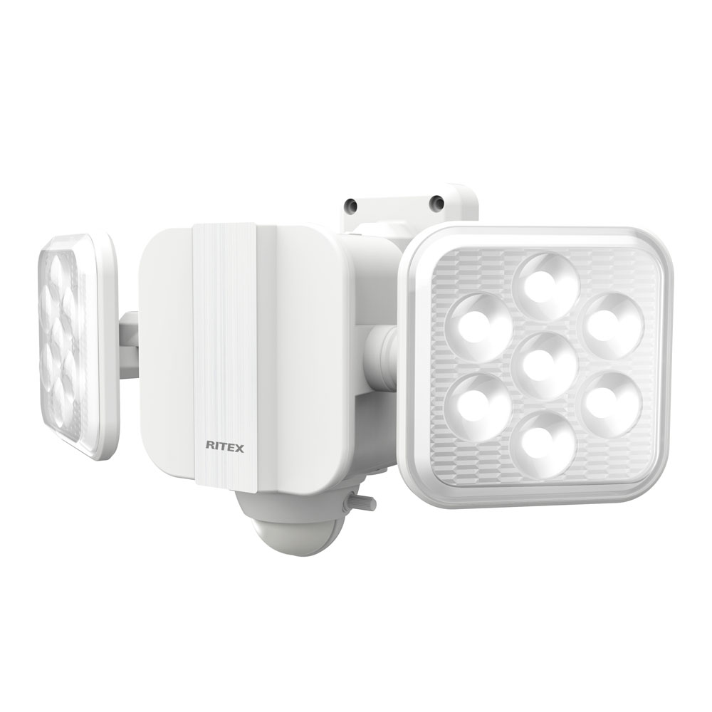 人感センサーライト 屋外 防犯ライト ムサシ RITEX 5W×2灯 フリーアーム式LED乾電池センサーライト（LED-270） 乾電池式 玄関 ガレージ 照明 防犯グッズ LEDライト 明るさ調整