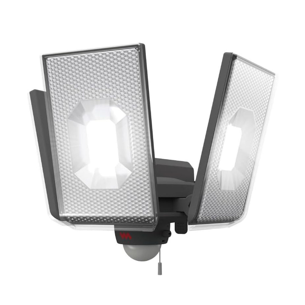 人感検出器ともし火 室外 防犯ともし火 ムサシ RITEX 12.5W×3灯 横すべり型LED検出器ともし火（LED-AC3050） 差し込み式 AC 部屋の入り口 車宿り 照明装置 LED