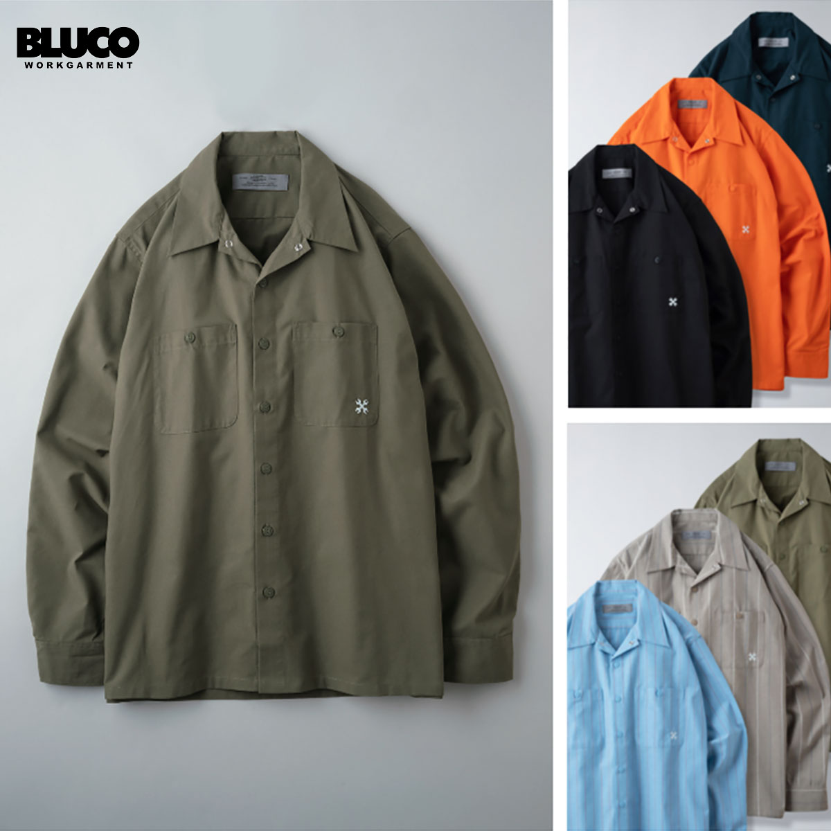 楽天市場】送料無料!!BLUCO(ブルコ)OL-109-021 STD WORK SHIRTS L/S 全3色(ブラック・グレー・ネイビー) :  Pins store