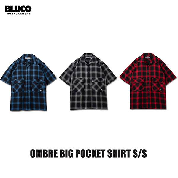 楽天市場】セール BLUCO ブルコ 半袖 ワークシャツ オンブレ