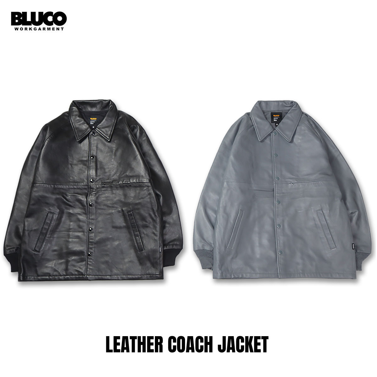 楽天市場】BLUCO WORK GARMENT ブルコ : レザーコーチジャケット GRAY