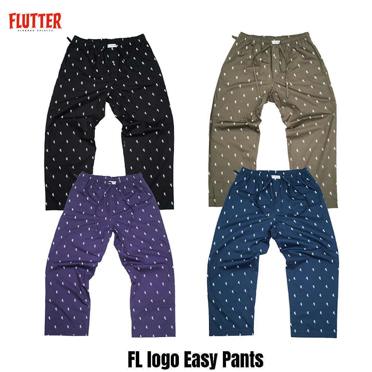 フラッター　flutter イージーパンツ　レオパード FLUTTER] The Holiday -Comfy fit- Leopard Twill Easy Pants