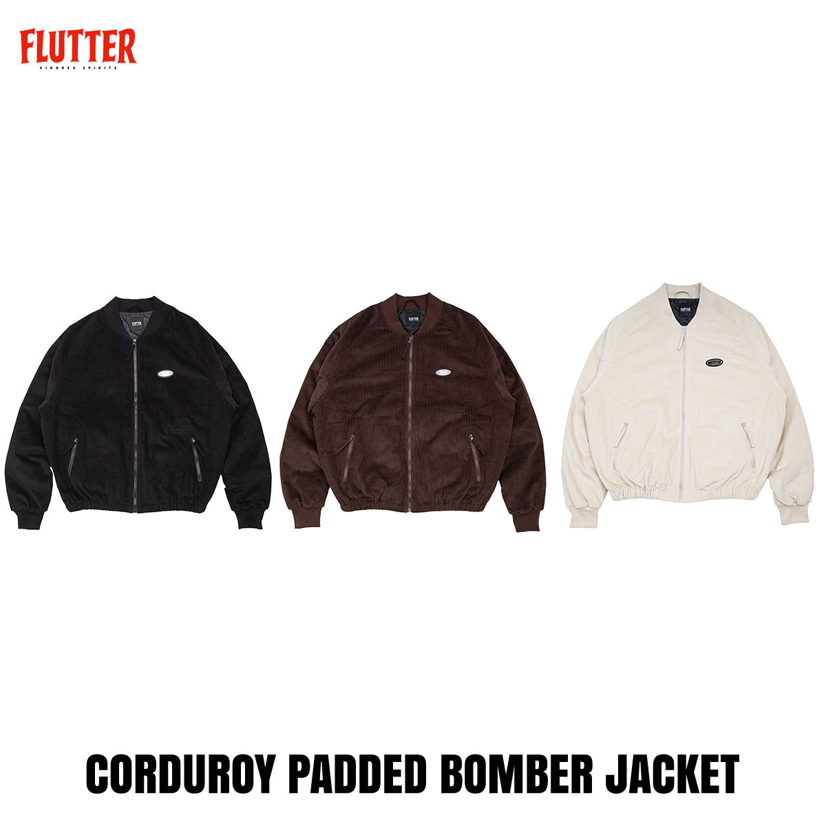 ☆貨物輸送無料大売り出し通貨価値20%OFF!! FLUTTER(フラッター) CORDUROY BOMBER JACKET 3色(BLACK/BROWN/SAND)
