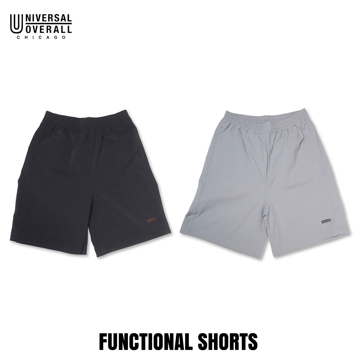 ☆貨物輸送無料客あしらい中!! UNIVERSAL OVERALL(ユニバーサル厚地の外套オール) Uni Ease Cargo Shorts 2色(BLACK/ICE BLUE)