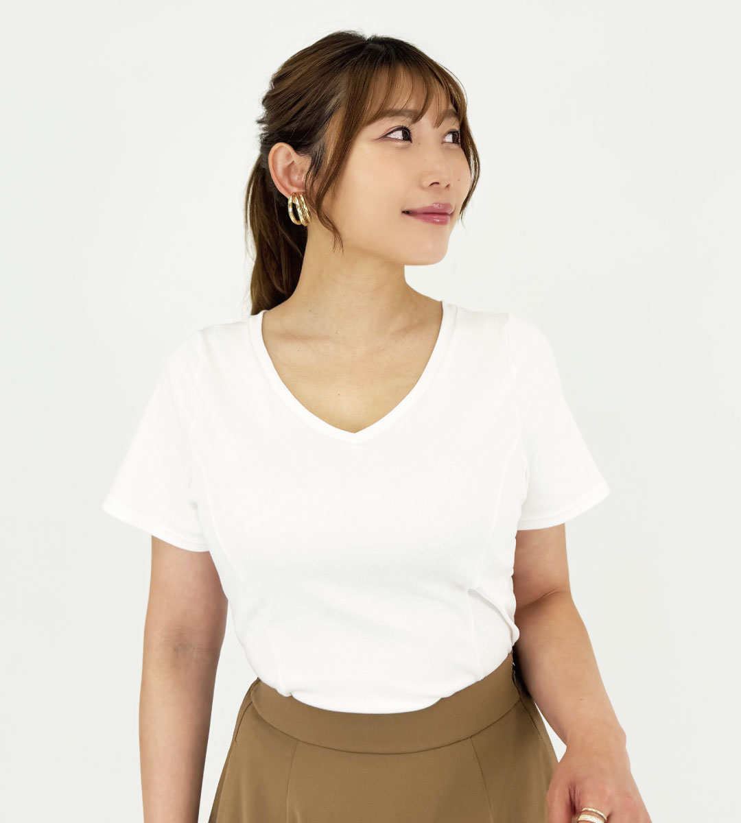 【Pinup Closet】日本製 Shutto ブラTシャツ CINEMATIQ カップ付きTシャツ ブラ付きTシャツ レディース 締め付けない シャツ シンプル 無地 猫背防止 綿 パワーネット トップス ブラカップ付き Tシャツ ストレッチ素材 ブラ 大きなバスト カップつきTシャツ