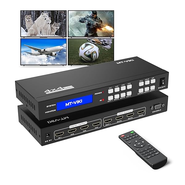 MT-VIKI 4x4 HDMIマトリックススイッチャー 4K@30Hz HDMIスイッチャー&スプリッター 4入力4出力 RS232制御/EDID管理|ピオマーケット