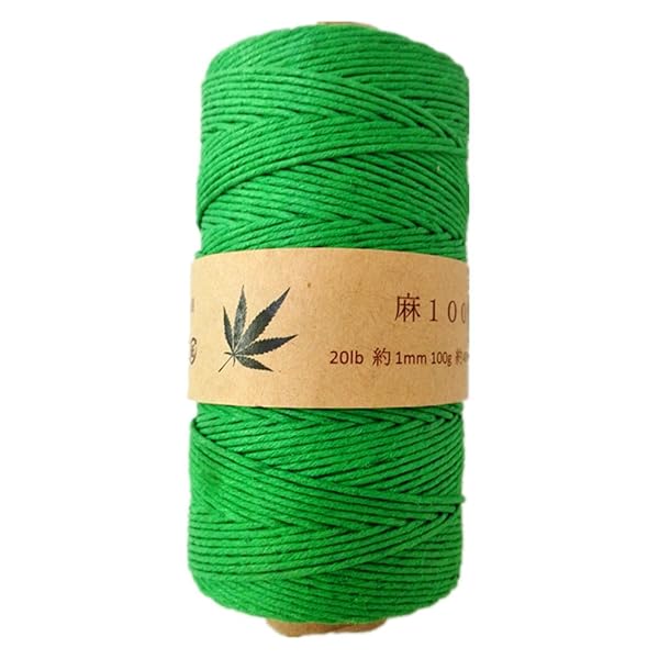 【HEMP SHOW】Hemp twine麻紐1mm 100g(Hemp100%) 130m巻 (グリーンGreen)画像