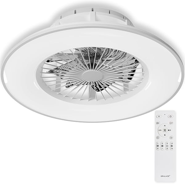 ORALUCE シーリングファンライト 10畳 ファン付き LEDシーリングライト 直径 56CM 4600lm 調光調色 間接照明 メモリー機能 サーキュレーター 風向切替 リモコン付き ホワイト