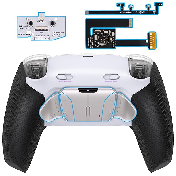 eXtremeRate ps5コントローラーBDM-010/020対応RISE4 MAX RMBバックパドルキット、クリッキートリガーストップ&ラバーグリップ付き、ps5コントローラー対応用リマップ可能なリアルメタル背面ボタンキット-コントローラーは|ピオマーケット
