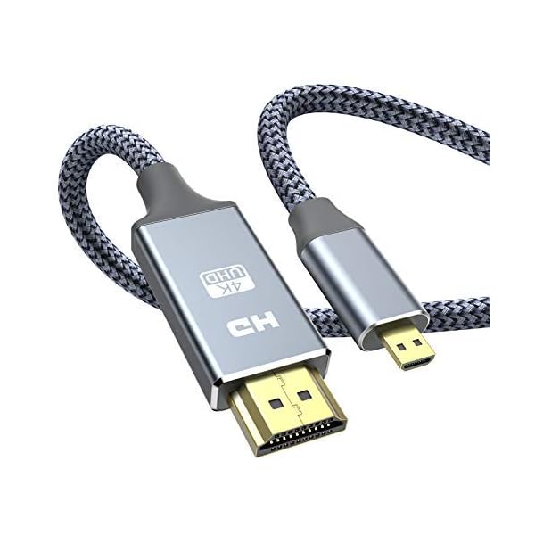 Snowkids マイクロHDMI - HDMIケーブル Micro HDMI to HDMI 1.8m (マイクロtypeDオス - type Aオス) 4K 60Hz GoPro7 6 5/Transformer/Yogaなどに対応画像