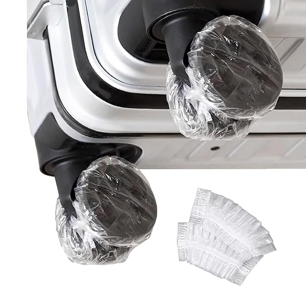 スーツケース タイヤカバー 100個入 透明 使い捨て 車輪保護カバー 簡単装着 保管時の床汚れを防止 転がり防止 ユニバーサルサイズ画像