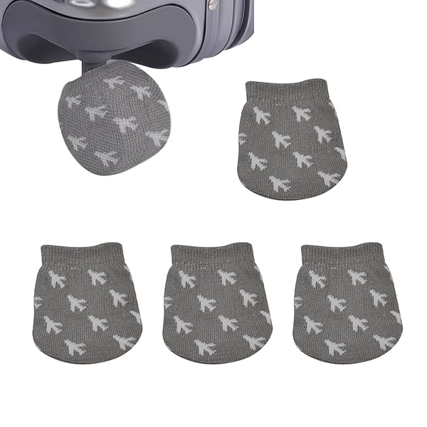 [YFFSFDC] 車輪ソックス スーツケース キャリーケース タイヤカバー ホイール用 カバー 簡単装着 保管時の床汚れを防止 転がり防止 車輪 保護 (飛行機パターン 4個入り)画像