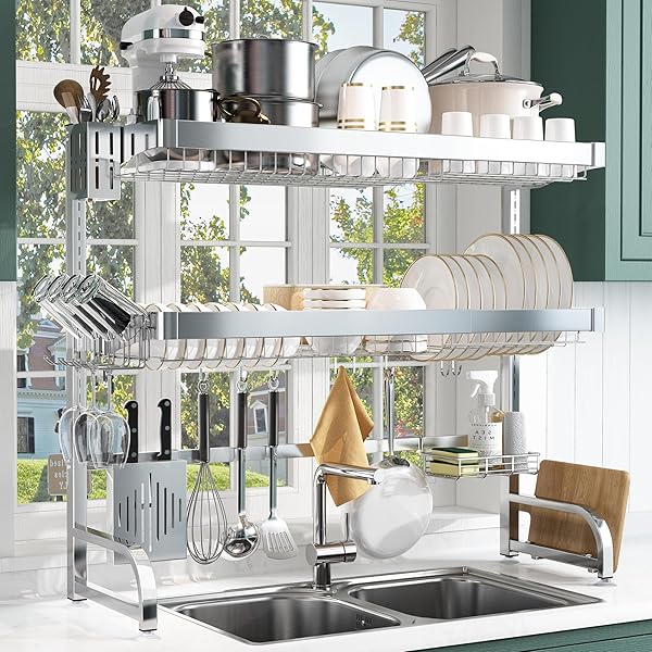 楽天市場】BOOSINY キッチンラック シンク上 収納 水切りラック シンク