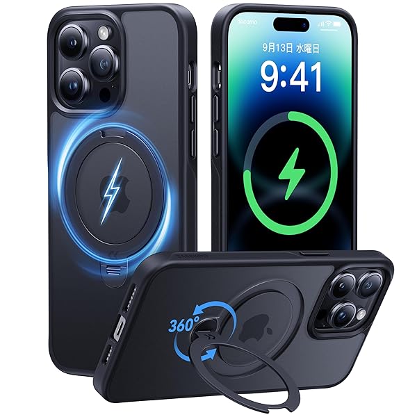 【2025目覚ましい名曲\u0026定点360度回転させる】CASEKOO iPhone 14 Pro Max 用 入れもの 超強磁気力 米軍MIL判定基準 耐衝撃 高耐久性【横縦相い性・角度自然調整】指紋押しとどめる/つや消し完成/黄変押しとどめる/薄型半澄み切った スマホカバー 水晶体防御すること 一回り大広間