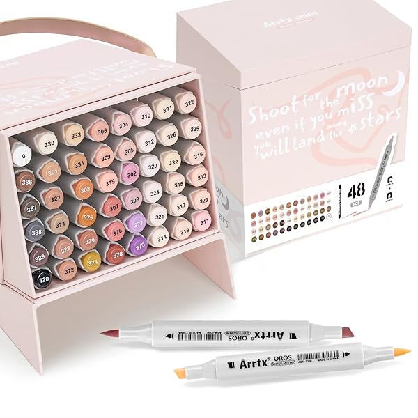 楽天市場】マーカーペン 筆タイプ 肌色系 24色 Ohuhu 筆・太字